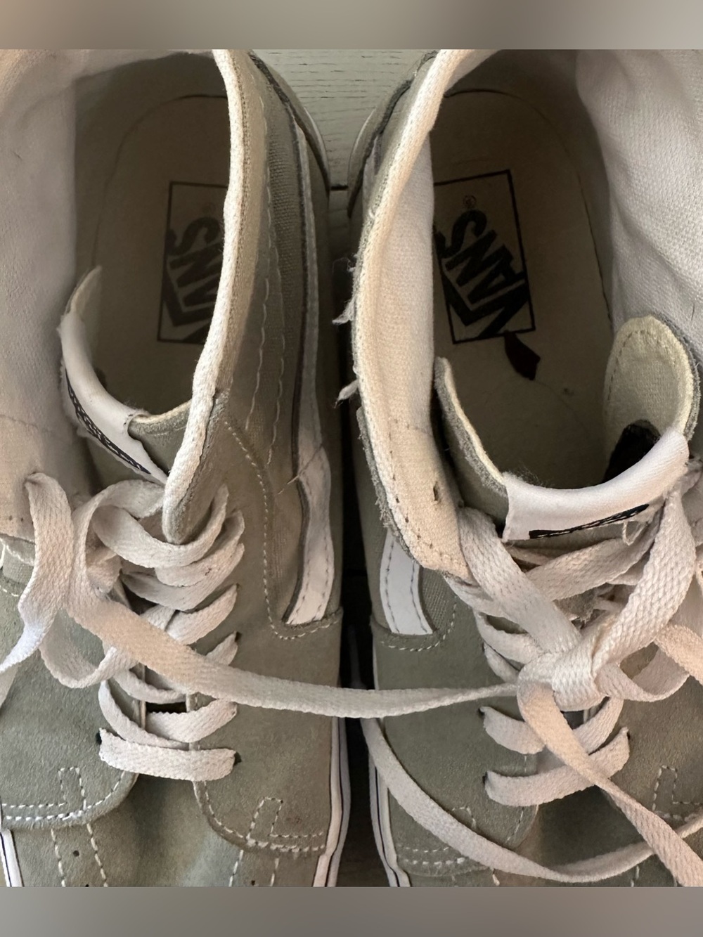Van’s Sk8- Hi Tapered Platform Embroidered Floral Green Suede Sneakers W 9.5 US - Picture 11 of 11